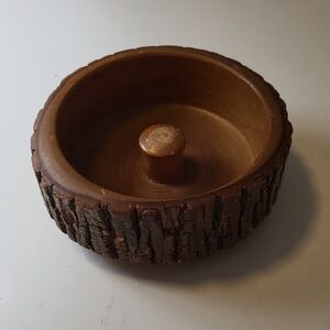 Natural Wood Live Edge Nut Bowl